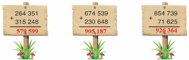 Toán lớp 4 trang 55 - Bài 44: Phép cộng các số có nhiều chữ số - SGK Bình Minh 0 2