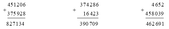 Toán lớp 4 trang 55 - Bài 44: Phép cộng các số có nhiều chữ số - SGK Bình Minh 1 2