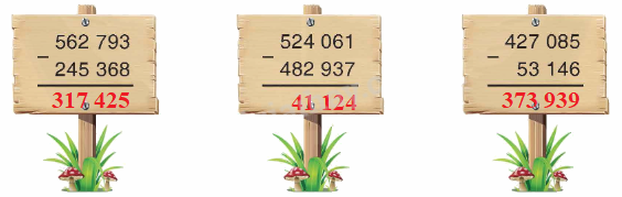 Toán lớp 4 trang 58 - Bài 47: Phép trừ các số có nhiều chữ số - SGK Bình Minh 2