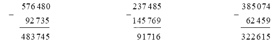 Toán lớp 4 trang 58 - Bài 47: Phép trừ các số có nhiều chữ số - SGK Bình Minh 4