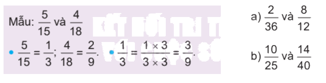 Toán lớp 4 trang 62 - Bài 57: Quy đồng mẫu số các phân số - SGK Kết nối tri thức 2