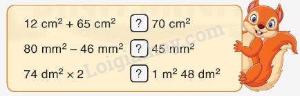Toán lớp 4 trang 63 - Bài 136: Ôn tập về diện tích - SGK Bình Minh 3 1