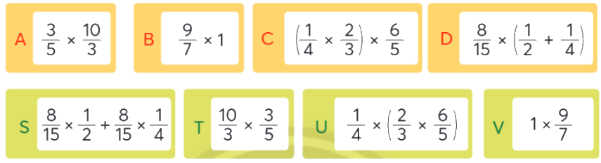 Toán lớp 4 trang 64 - Bài 74: Phép nhân phân số - SGK Chân trời sáng tạo 2
