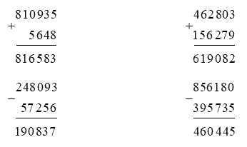 Toán lớp 4 trang 65 - Bài 26: Phép cộng, phép trừ - SGK Cánh diều 2