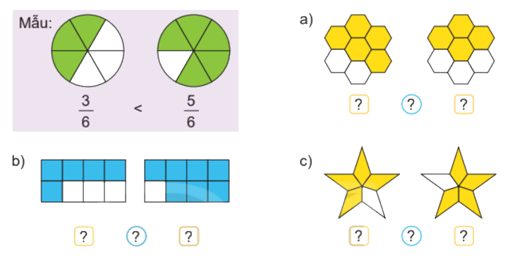 Toán lớp 4 trang 65 - Bài 58: So sánh phân số - SGK Kết nối tri thức 0 1