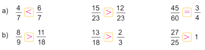 Toán lớp 4 trang 65 - Bài 58: So sánh phân số - SGK Kết nối tri thức 7