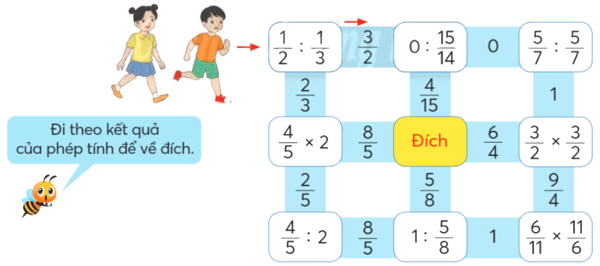 Toán lớp 4 trang 66 - Bài 75: Phép chia phân số - SGK chân trời sáng tạo 3