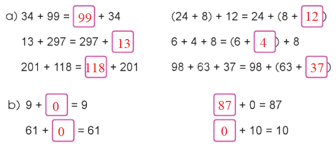 Toán lớp 4 trang 67 - Bài 27: Các tính chất của phép cộng - SGK Cánh diều 3