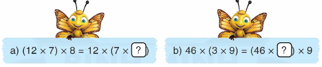 Toán lớp 4 trang 68 - Bài 57. Tính chất kết hợp của phép nhân - SGK Bình Minh 0 1