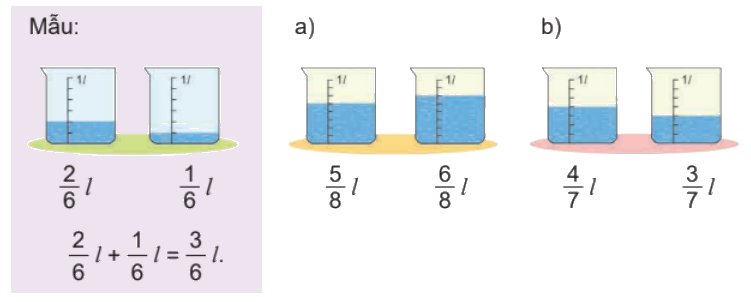 Toán lớp 4 trang 74 - Bài 60: Phép cộng phân số - SGK Kết nối tri thức 1 1