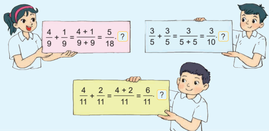 Toán lớp 4 trang 74 - Bài 60: Phép cộng phân số - SGK Kết nối tri thức 4 1