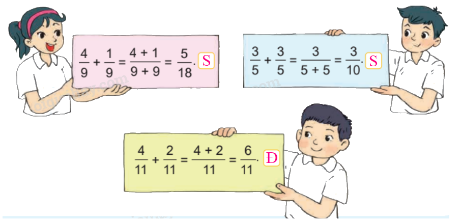 Toán lớp 4 trang 74 - Bài 60: Phép cộng phân số - SGK Kết nối tri thức 4 2