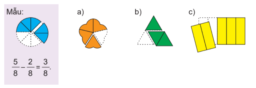 Toán lớp 4 trang 80 - Bài 61: Phép trừ phân số - SGK Kết nối tri thức 1 1