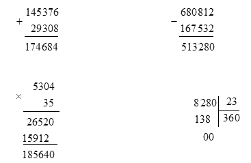 Toán lớp 4 trang 84 - Bài 157: Ôn tập về các phép tính với số tự nhiên (tiếp theo) - SGK Bình Minh 2