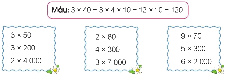Toán lớp 4 trang 84 - Bài 36: Nhân với 10, 100 , 1 000, ... - SGK Cánh diều 3