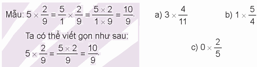 Toán lớp 4 trang 87 - Bài 63: Phép nhân phân số - SGK Kết nối tri thức 5
