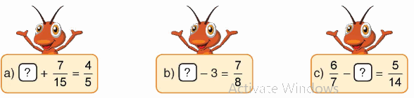 Toán lớp 4 trang 89 - Bài 162: Ôn tập về cộng, trừ phân số (tiếp theo) - SGK Bình Minh 5