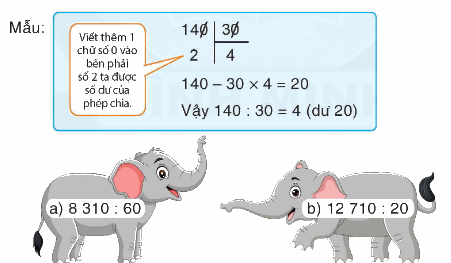 Toán lớp 4 trang 89 - Bài 76: Chia hai số có tận cùng là chữ số 0 - SGK Bình Minh 3