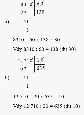 Toán lớp 4 trang 89 - Bài 76: Chia hai số có tận cùng là chữ số 0 - SGK Bình Minh 4