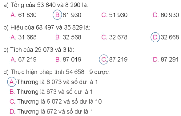 Toán lớp 4 trang 9 - Bài 2: Ôn tập các phép tính trong phạm vi 100 000 - SGK Kết nối tri thức 11