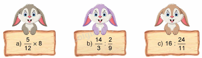 Toán lớp 4 trang 91 - Bài 164: Ôn tập về nhân, chia phân số (tiếp theo) - SGK Bình Minh 1