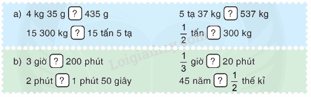 Toán lớp 4 trang 92 - Bài 165: Ôn tập về đo lường - SGK Bình Minh 2 1