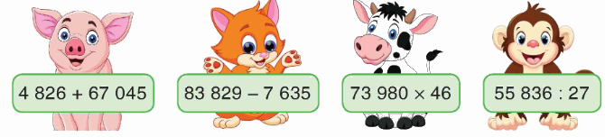 Toán lớp 4 trang 95 - Bài 81: Ôn tập chủ đề 3 - SGK Bình Minh 0 1