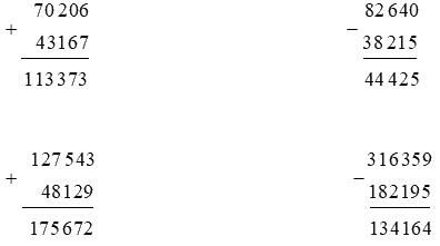 Toán lớp 4 trang 97 - Bài 83: Ôn tập phép cộng và phép trừ - SGK Bình Minh 3