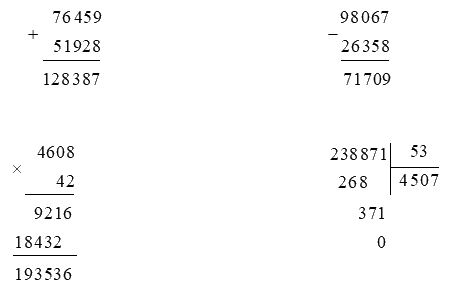 Toán lớp 4 trang 98 - Bài 170: Ôn tập cuối năm - SGK Bình Minh 2