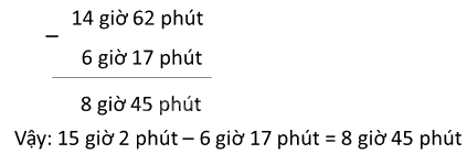 Toán lớp 5 Bài 129. Phép trừ số đo thời gian - SGK Bình Minh 1 2