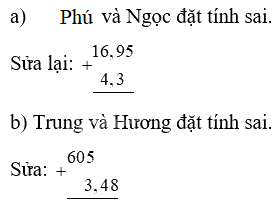 Toán lớp 5 Bài 25. Cộng các số thập phân - SGK cánh diều 1 2