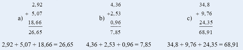 Toán lớp 5 Bài 25. Cộng các số thập phân - SGK cánh diều 7