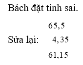 Toán lớp 5 Bài 26. Trừ các số thập phân - SGK cánh diều 1 2
