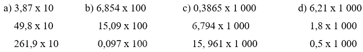 Toán lớp 5 Bài 28. Nhân một số thập phân với 10, 100, 1 000, ... - SGK cánh diều 0 1