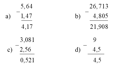 Toán lớp 5 Bài 29. Trừ hai số thập phân - SGK chân trời sáng tạo 0 1