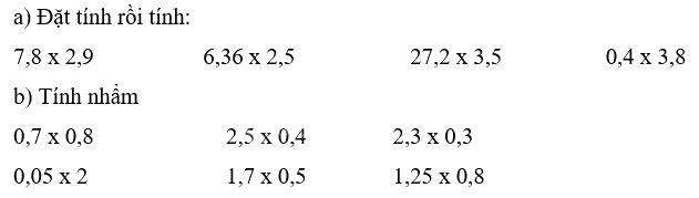 Toán lớp 5 Bài 30. Nhân một số thập phân với một số thập phân - SGK cánh diều 1