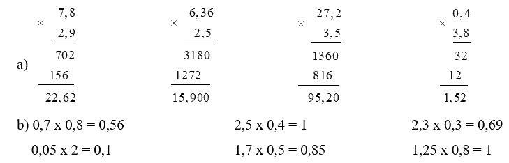 Toán lớp 5 Bài 30. Nhân một số thập phân với một số thập phân - SGK cánh diều 2