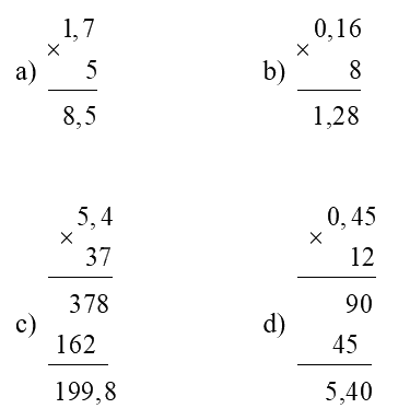 Toán lớp 5 Bài 31. Nhân một số thập phân với một số tự nhiên - SGK chân trời sáng tạo 1