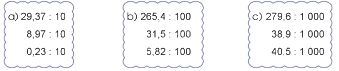 Toán lớp 5 Bài 32. Chia một số thập phân cho 10, 100, 1 000, ... - SGK cánh diều 1