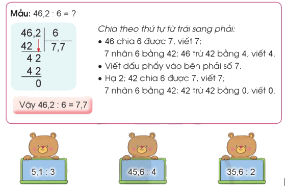 Toán lớp 5 Bài 33. Chia một số thập phân cho Một số tự nhiên - SGK cánh diều 3