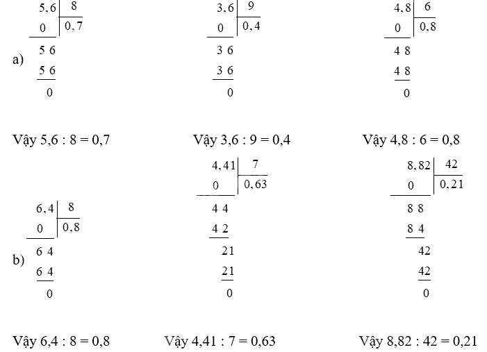 Toán lớp 5 Bài 33. Chia một số thập phân cho Một số tự nhiên - SGK cánh diều 8
