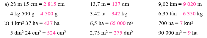 Toán lớp 5 Bài 34. Ôn tập đo lường - SGK kết nối tri thức 0 2