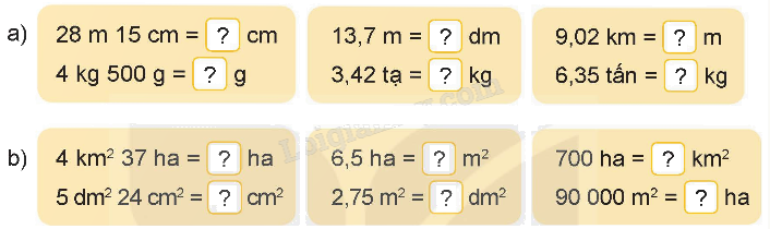 Toán lớp 5 Bài 34. Ôn tập đo lường - SGK kết nối tri thức 1