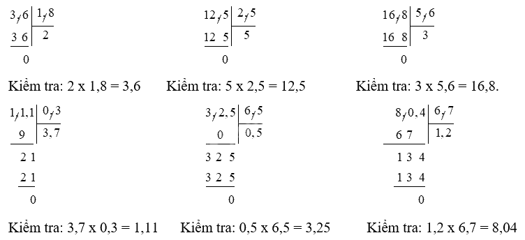 Toán lớp 5 Bài 35. Chia một số thập phân cho một số thập phân - SGK cánh diều 1 2