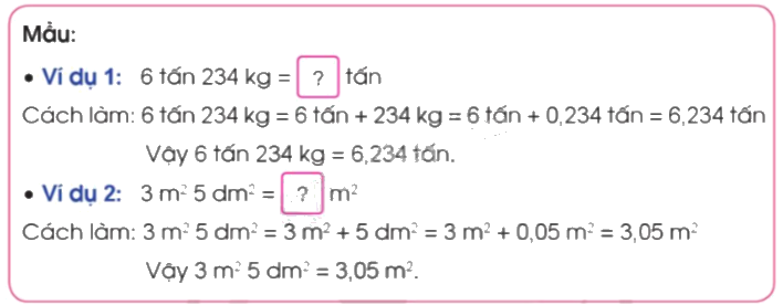 Toán lớp 5 Bài 38. Viết các số đo đại lượng dưới dạng số thập phân - SGK cánh diều 6