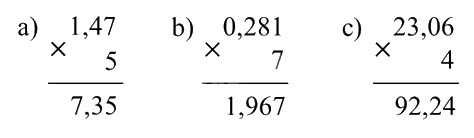 Toán lớp 5 Bài 47. Nhân số thập phân với số tự nhiên - SGK Bình Minh 1