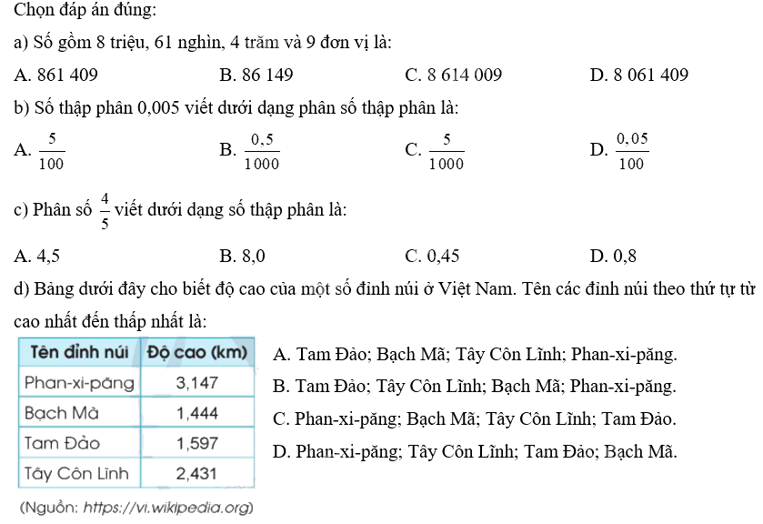Toán lớp 5 Bài 49. Ôn tập chung - SGK cánh diều 1