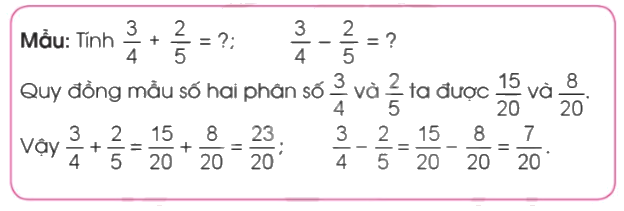 Toán lớp 5 Bài 5. Ôn tập và bổ sung về các phép tính phân số - SGK cánh diều 1