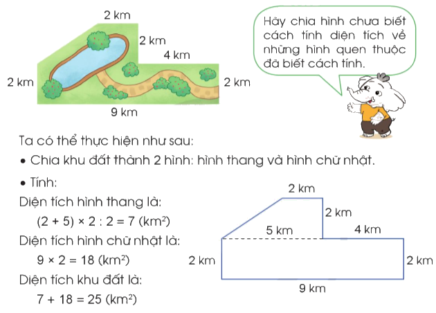 Toán lớp 5 Bài 57. Luyện tập về tính diện tích - SGK cánh diều 1