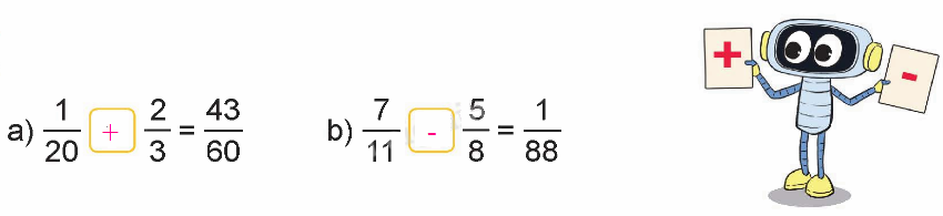 Toán lớp 5 Bài 6. Cộng, trừ hai phân số khác mẫu số - SGK kết nối tri thức 3 2